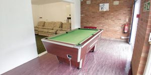 Pool table in Shared social area
