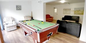 Shared social area with pool table